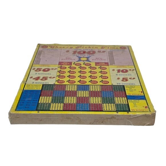 Vtg Cherry Pickin Time Wood Punchboard Game 15"x11" Bar Pub Game Room Decor NOS - Picture 5 of 14
